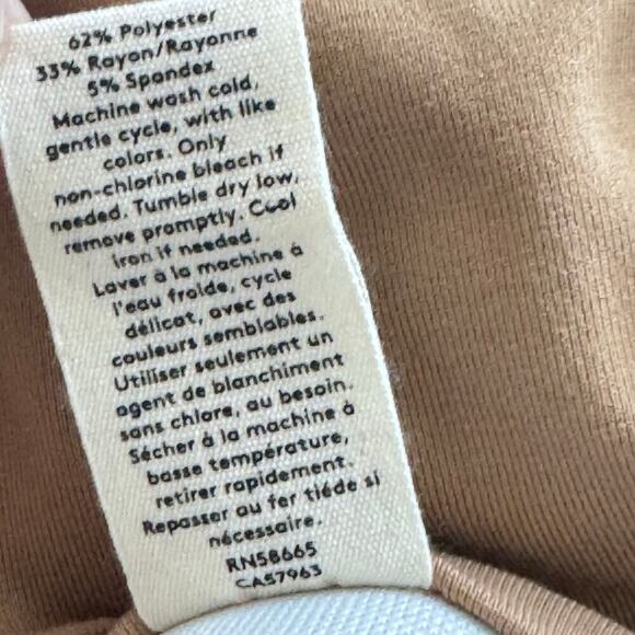 New OPEN EDIT Ruched Tulip Hem Skirt in Tan Cartouche Women’s Sz M - Picture 10 of 10